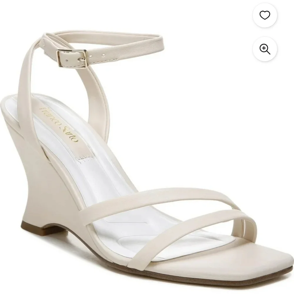 Franco Sarto Women's Franca Wedge Heels Nude Tan Size 10 Strappy Feminine Preppy